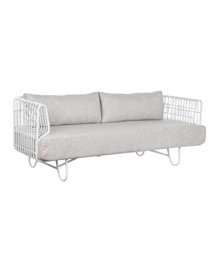 Divano Home ESPRIT Bianco Beige Metallo 180 x 66 x 66 cm Divano Home ESPRIT Bianco Beige Metallo 180 x 66 x 66 cm