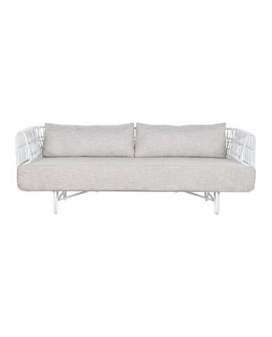 Divano Home ESPRIT Bianco Beige Metallo 180 x 66 x 66 cm Divano Home ESPRIT Bianco Beige Metallo 180 x 66 x 66 cm