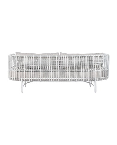 Divano Home ESPRIT Bianco Beige Metallo 180 x 66 x 66 cm Divano Home ESPRIT Bianco Beige Metallo 180 x 66 x 66 cm