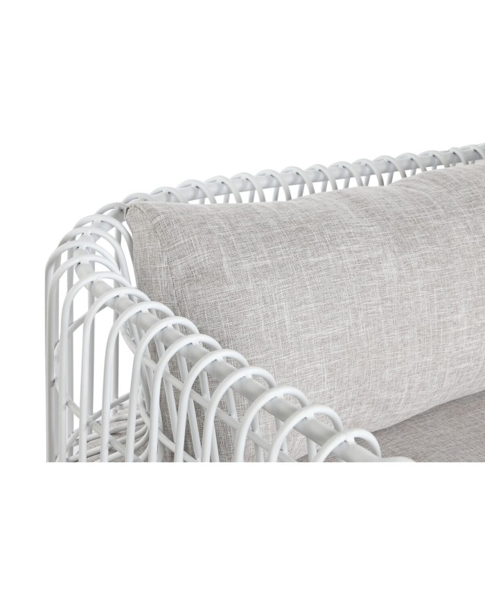 Divano Home ESPRIT Bianco Beige Metallo 180 x 66 x 66 cm Divano Home ESPRIT Bianco Beige Metallo 180 x 66 x 66 cm