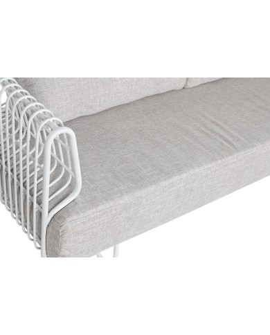 Divano Home ESPRIT Bianco Beige Metallo 180 x 66 x 66 cm Divano Home ESPRIT Bianco Beige Metallo 180 x 66 x 66 cm