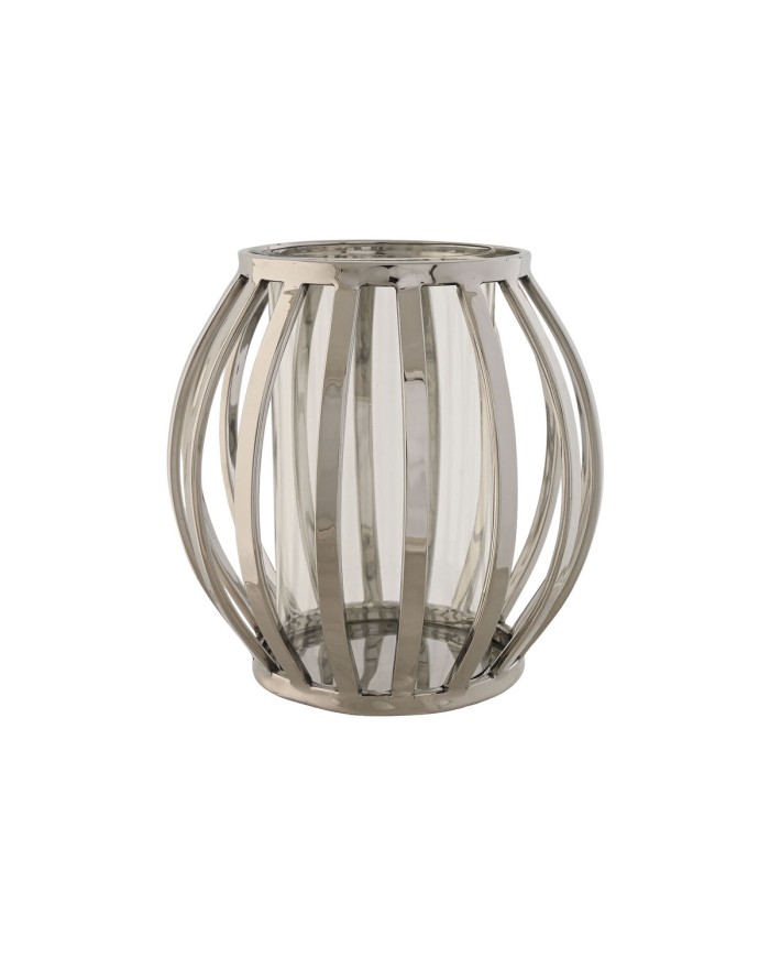 Portacandele Home ESPRIT Argentato Cristallo Acciaio 19 x 19 x 19 cm Portacandele Home ESPRIT Argentato Cristallo Acciaio 19 x 19 x 19 cm