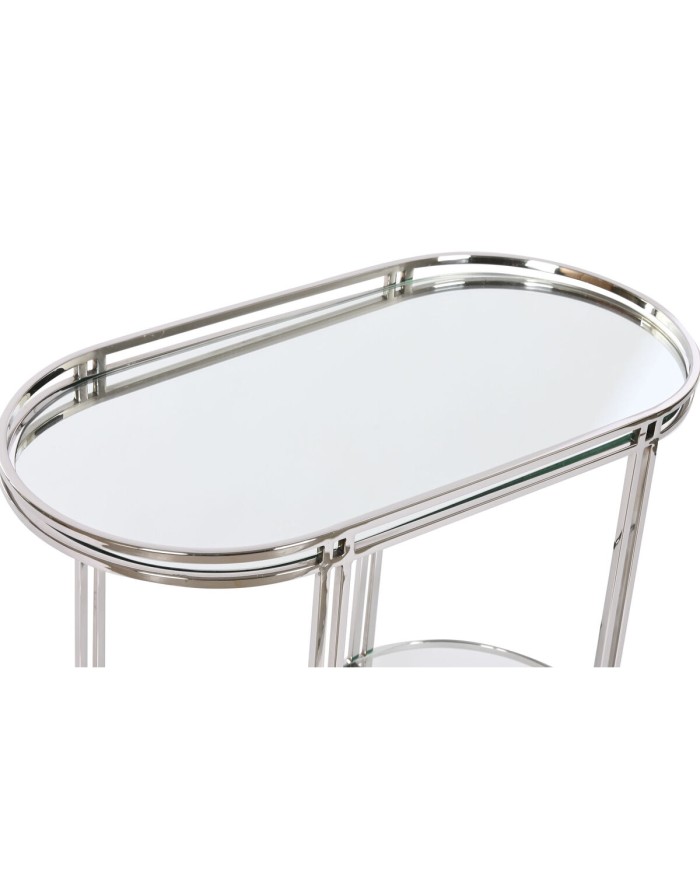 Tavolo aggiuntivo Home ESPRIT Argentato Acciaio Specchio 70 x 35 x 63 cm