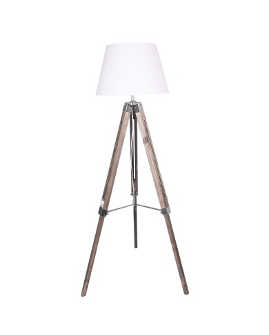 Lampada da Terra Home ESPRIT Bianco Marrone Legno 40 x 40 x 150 cm Lampada da Terra Home ESPRIT Bianco Marrone Legno 40 x 40 x 150 cm