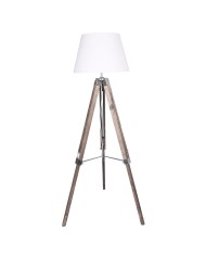 Lampada da Terra Home ESPRIT Bianco Marrone Legno 40 x 40 x 150 cm Lampada da Terra Home ESPRIT Bianco Marrone Legno 40 x 40 x 150 cm