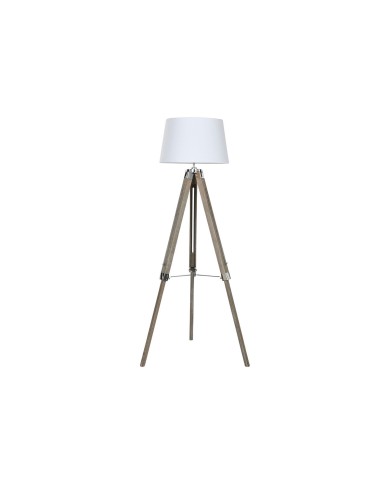 Lampada da Terra Home ESPRIT Bianco Marrone Legno 40 x 40 x 150 cm