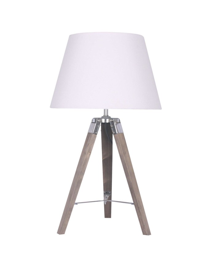 Lampada da tavolo Home ESPRIT Bianco Marrone Legno 36 x 36 x 60 cm