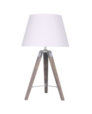 Lampada da tavolo Home ESPRIT Bianco Marrone Legno 36 x 36 x 60 cm