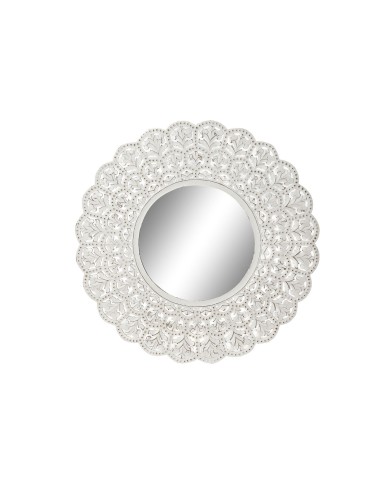 Specchio da parete Home ESPRIT Bianco Indiano Decapaggio 89 x 2 x 89 cm