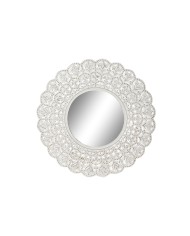 Specchio da parete Home ESPRIT Bianco Indiano Decapaggio 89 x 2 x 89 cm