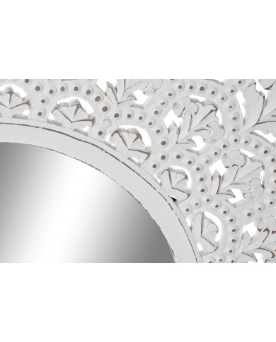 Specchio da parete Home ESPRIT Bianco Indiano Decapaggio 89 x 2 x 89 cm