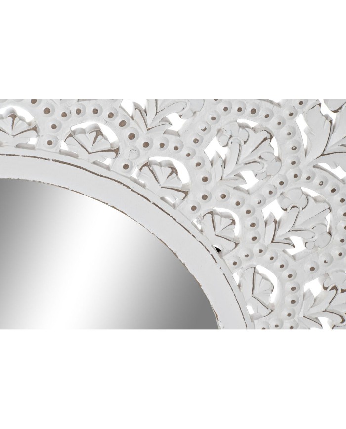 Specchio da parete Home ESPRIT Bianco Indiano Decapaggio 89 x 2 x 89 cm