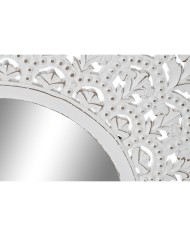 Specchio da parete Home ESPRIT Bianco Indiano Decapaggio 89 x 2 x 89 cm