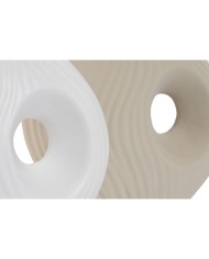 Vaso Home ESPRIT Bianco Beige Gres 33 x 15 x 34 cm (2 Unità) Vaso Home ESPRIT Bianco Beige Gres 33 x 15 x 34 cm (2 Unità)