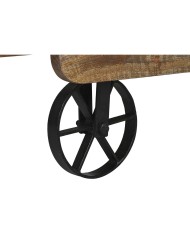 Tavolino da Caffè Home ESPRIT Nero Naturale Metallo Legno di mango 130 x 80 x 32 cm