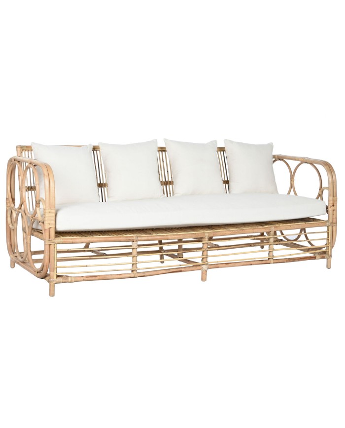 Divano Home ESPRIT Bianco Naturale 192 x 72 x 75 cm Divano Home ESPRIT Bianco Naturale 192 x 72 x 75 cm