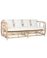 Divano Home ESPRIT Bianco Naturale 192 x 72 x 75 cm Divano Home ESPRIT Bianco Naturale 192 x 72 x 75 cm