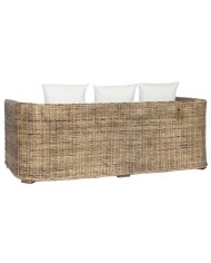 Divano da Giardino Home ESPRIT Bianco Marrone Naturale Rattan 174 x 88 x 69 cm Divano da Giardino Home ESPRIT Bianco Marrone Naturale Rattan 174 x 88 x 69 cm
