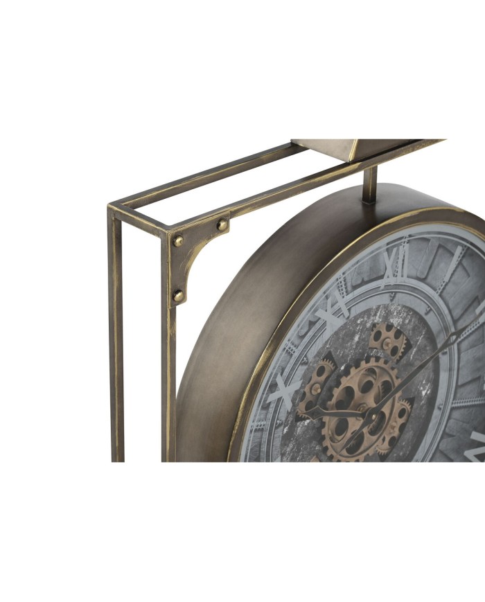 Orologio da Parete Home ESPRIT Nero Dorato Cristallo Ferro 60 x 9 x 80 cm