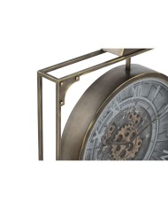 Orologio da Parete Home ESPRIT Nero Beige Dorato Naturale Metallo Legno di pino 74 x 9 x 91 cm