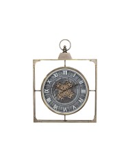 Orologio da Parete Home ESPRIT Nero Dorato Cristallo Ferro 60 x 9 x 80 cm