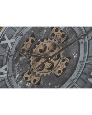 Orologio da Parete Home ESPRIT Nero Dorato Cristallo Ferro 60 x 9 x 80 cm