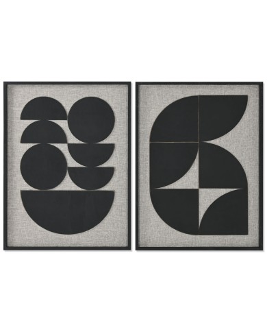 Quadro Home ESPRIT Nero Beige Moderno 60 x 3 x 80 cm (2 Unità)