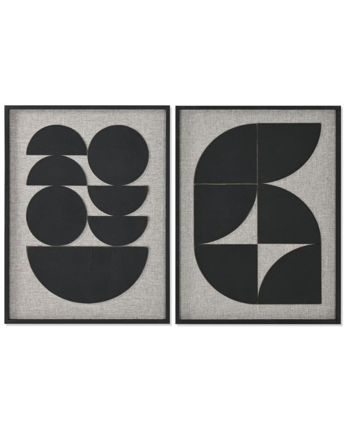 Quadro Home ESPRIT Nero Beige Moderno 60 x 3 x 80 cm (2 Unità)