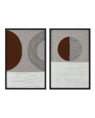 Quadro Home ESPRIT Nero Beige Moderno 60 x 3 x 80 cm (2 Unità)