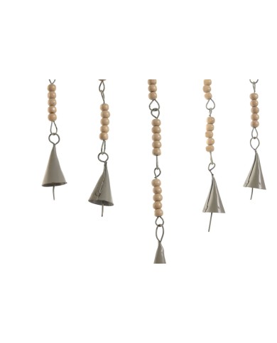 Decorazione pensile Home ESPRIT Azzurro Bianco Grigio Rosa Ferro Albero Buddha Orientale 33 x 1 x 77 cm (4 Unità)