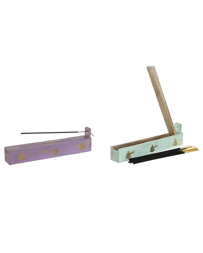 Bruciatore Home ESPRIT Legno Alluminio 24 x 4 x 6 cm (12 Pezzi) (6 Unità)