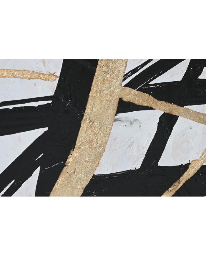 Quadro Home ESPRIT Bianco Dorato Astratto Moderno 131 x 4 x 131 cm Quadro Home ESPRIT Bianco Dorato Astratto Moderno 131 x 4 x 131 cm