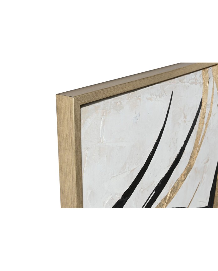 Quadro Home ESPRIT Bianco Dorato Astratto Moderno 131 x 4 x 131 cm Quadro Home ESPRIT Bianco Dorato Astratto Moderno 131 x 4 x 131 cm