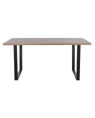 Tavolo da Pranzo Home ESPRIT Marrone Nero Ferro Legno MDF 160 x 90 x 75 cm Tavolo da Pranzo Home ESPRIT Marrone Nero Ferro Legno MDF 160 x 90 x 75 cm