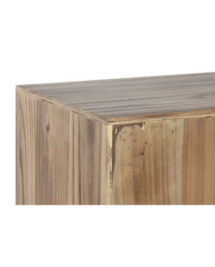 Cassettiera Home ESPRIT Nero Naturale Abete Legno MDF Orientale 63 x 27 x 101 cm