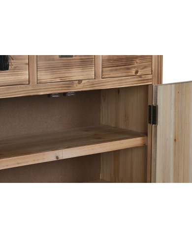 Cassettiera Home ESPRIT Nero Naturale Abete Legno MDF Orientale 63 x 27 x 101 cm Cassettiera Home ESPRIT Nero Naturale Abete Legno MDF Orientale 63 x 27 x 101 cm