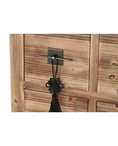 Cassettiera Home ESPRIT Nero Naturale Abete Legno MDF Orientale 63 x 27 x 101 cm Cassettiera Home ESPRIT Nero Naturale Abete Legno MDF Orientale 63 x 27 x 101 cm
