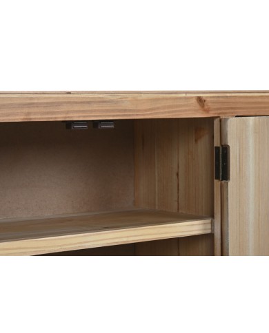 Mobile TV Home ESPRIT Nero Naturale Abete Legno MDF 130 x 24 x 51 cm Mobile TV Home ESPRIT Nero Naturale Abete Legno MDF 130 x 24 x 51 cm