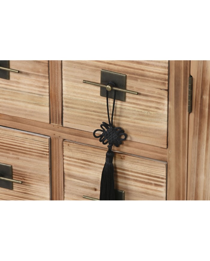 Mobile TV Home ESPRIT Nero Naturale Abete Legno MDF 130 x 24 x 51 cm