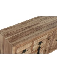 Mobile TV Home ESPRIT Nero Naturale Abete Legno MDF 130 x 24 x 51 cm