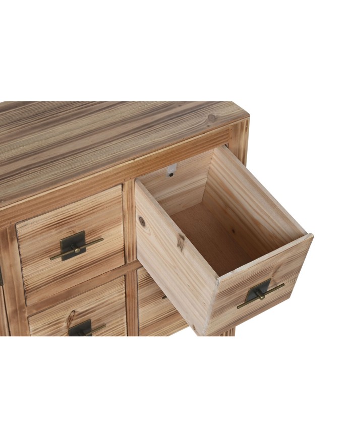 Mobile TV Home ESPRIT Nero Naturale Abete Legno MDF 130 x 24 x 51 cm