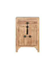 Comodino Home ESPRIT Nero Naturale Legno di abete Legno MDF 45 x 34 x 66 cm Comodino Home ESPRIT Nero Naturale Legno di abete Legno MDF 45 x 34 x 66 cm