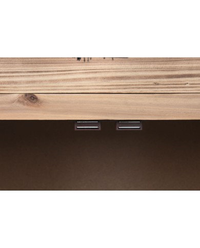 Comodino Home ESPRIT Nero Naturale Legno di abete Legno MDF 45 x 34 x 66 cm