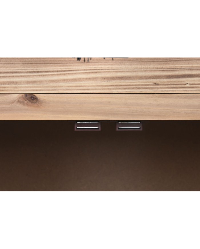 Comodino Home ESPRIT Nero Naturale Legno di abete Legno MDF 45 x 34 x 66 cm Comodino Home ESPRIT Nero Naturale Legno di abete Legno MDF 45 x 34 x 66 cm