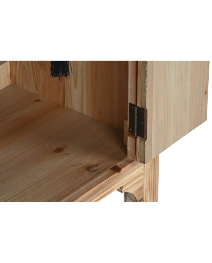 Comodino Home ESPRIT Nero Naturale Legno di abete Legno MDF 45 x 34 x 66 cm Comodino Home ESPRIT Nero Naturale Legno di abete Legno MDF 45 x 34 x 66 cm