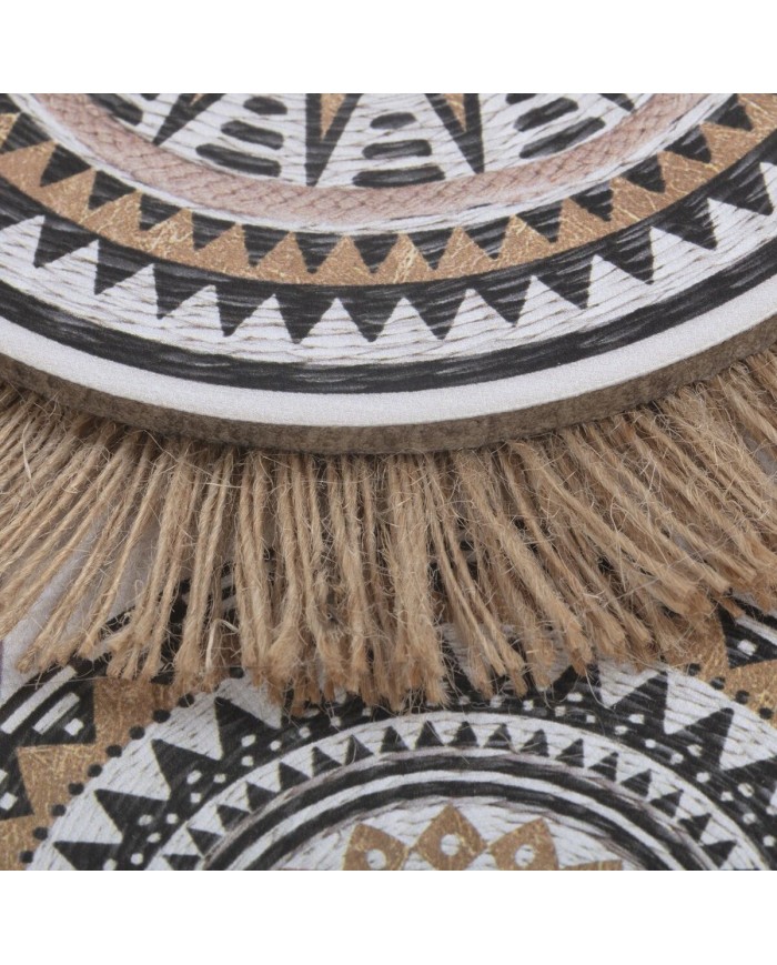 Tela Home ESPRIT Bianco Naturale Boho 70 x 3 x 50 cm (2 Unità) Tela Home ESPRIT Bianco Naturale Boho 70 x 3 x 50 cm (2 Unità)