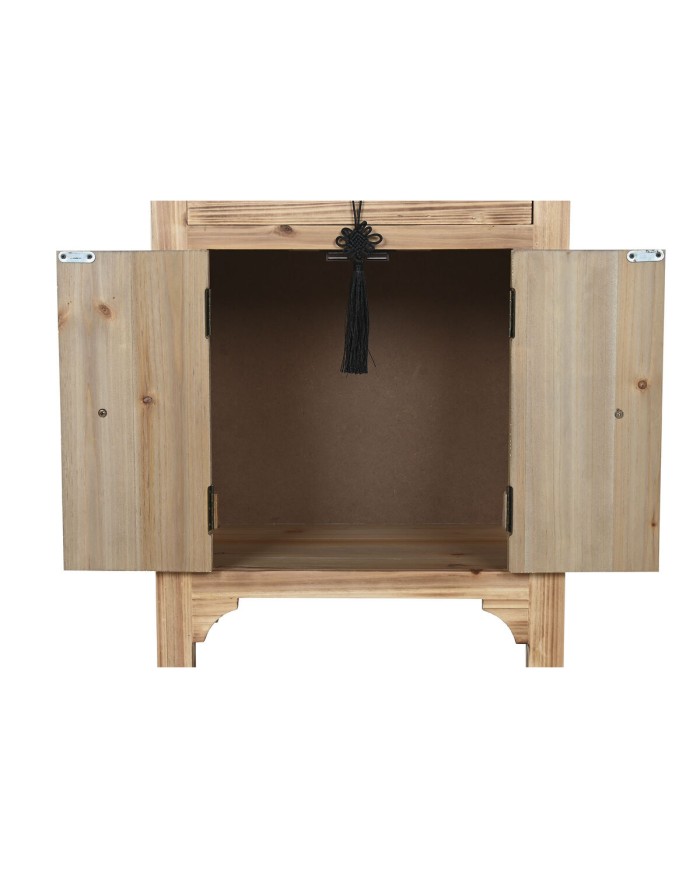 Comodino Home ESPRIT Nero Naturale Legno di abete Legno MDF 45 x 34 x 66 cm Comodino Home ESPRIT Nero Naturale Legno di abete Legno MDF 45 x 34 x 66 cm
