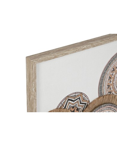 Tela Home ESPRIT Bianco Naturale Boho 70 x 3 x 50 cm (2 Unità)