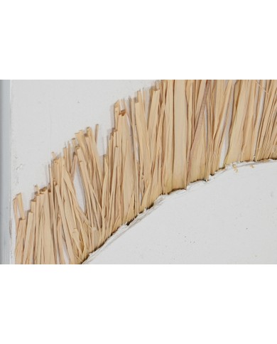 Tela Home ESPRIT Bianco Naturale Boho 60 x 3 x 80 cm (2 Unità)
