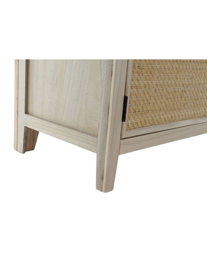 Appendiabiti con specchio Home ESPRIT Naturale Rattan Legno di paulownia Specchio 92 x 40 x 181 cm